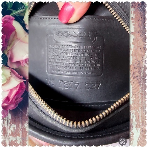 INTAGE COACH KIMBALL HALF-MOON BLACK LEATHER CROSSBODY BAG 9911 - Picture 15 of 16